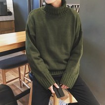 ZDD 9컬러 4XL까지 남성용 스웨터 니트티 목폴라 무지 빅사이즈 겨울 기본