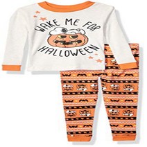 Peanuts Girls' Toddler Kids Halloween Holiday 2 Piece Cotton Snug Fit Pajama Set Snoopy Wake Me 3T, 1