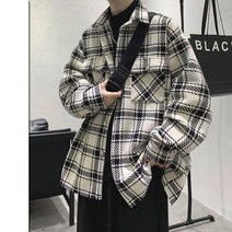 님성 루즈핏 체크 긴팔 셔츠 남방 자켓 겨울 아우터