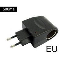 주행충전기AC 220V DC 12V EU 미국 플러그 변환기 자동차 시가 라이터 어댑터 벽 전원 소켓 액세서리, 01 EU 500mA