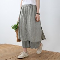 린넨 시원한 치마바지 개량 생활한복바지 랩팬츠 레이스 러플 롱치마