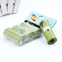 8 롤/상자 개 똥 가방 분해 일회용 쓰레기 봉투 카톤 픽업 화장실 가방 고양이 쓰레기 봉투 야외 깨끗한 쓰레기 봉투, 3롤