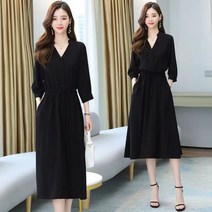 하객 원피스 40대 여름 가을 30대 브이넥 원피스 빅사이즈