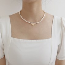 엘블랑꼬 담수진주 스마일 팬던트 목걸이
