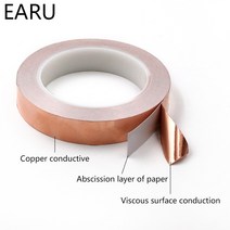 구리선 와이어 코일 단면 전도성 구리 호일 테이프 스트립 20 m 접착 EMI 차폐 내열 2mm 3mm 4mm 5mm 6mm, 06 8mm