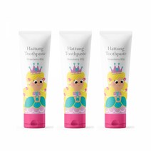 [하뚱] 하뚱공주치약 3종 세트 저불소딸기향, 80g, 3개