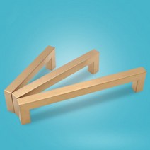 블랙 캐비닛 손잡이 315 인치 스테인레스 스틸 사각 옷장 서랍 찬장용 욕실 문 가구 주방, Brushed gold