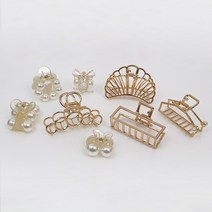 WIIGO 헤어핀 집게핀 머리핀 메탈 무광 진주 보석 컬렉션