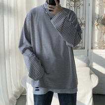 방한 터틀넥 겨울 남성 풀오버 탑 스트라이프 긴 소매 보터밍 셔츠 편안한 티셔츠 캐주얼 상의 청 패션 가을 상품
