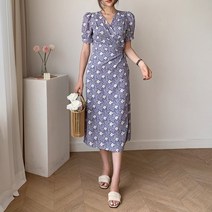 셀메이드 플라워 LAP 여름 롱 랩원피스