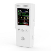 정확한 측정 분석9in 1 Air Quality Monitor PM2.5 PM10 HCHO TVOC CO AQI Temperature Humidity LCD Displ, [01] White
