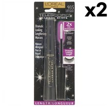 Loreal Telescopic Carbon Black Mascara 로레알 텔레스코픽 카본 블랙 마스카라 2팩, 1개, 기본