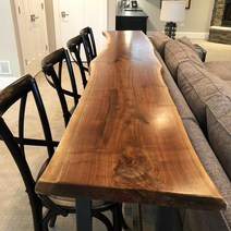 원목 바 테이블 통원목 식탁 홈카페 거실 좁은 긴 홈바 보조조리대 빈티지 아일랜드, G.220x45x105