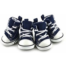 GLE2016 Pet Shoes 강아지 스포츠 데님 신발 캐주얼 스타일 미끄럼 방지 부츠 스니커즈 4개, 8, Blue