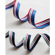 리본공예 DIY 재료 리본핀만들기 부자재 썸머 스트라이프 리본, 네이비(navy)