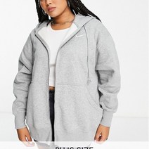 나이키 우먼 여성 플러스사이즈 스우시 풀 집 후드티 그레이