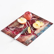 VASUHOME 유리 대리석 도마 다양한 색상 강화 주방 디자인 과일 야채 플레이팅, 8 Rooster