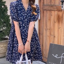 [바보사랑] 여성 피헤즈 플라워 카라 미니 원피스 드레스