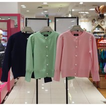 셀덴 [동아백화점 수성점] 22년 봄신상 화사한 파스텔 컬러 라운드넥 진주 단추 러블리 니트 퍼프 가디건 EDCK22152