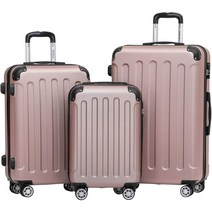 Beibye 2045 트윈 롤러 3피스 여행가방 세트 핑크골드