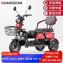 알엠티 KC인증 삼륜 전동스쿠터 RMT012 당일배송 전동오토바이 노인 3륜 전기자전거 부모 선물 충전기 미포함, 블랙