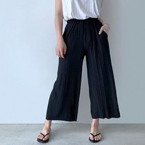 리피아 주름 플리츠 기계주름 밴딩 와이드 일자 쿨 아이스 여름 바지 팬츠 빅사이즈 여자 등원룩