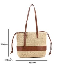 라탄백 미니 바스켓백 그물가방 빈티지 수제 직조 라피아 서클 라탄 비치 핸드백 보헤미안 여름 휴가 캐주얼 크로스바디백