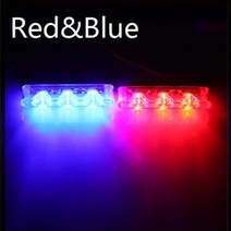 자동차 라이트 어셈블리 1 쌍 경찰 조명 led 스트로브 조명 성 노출증 3 led 자동 플래시 스트로보 스코프 스트로브 주차 비상 경고 신호등, 3 led 레드 블루