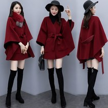 [해외] 인기신상 여성 가을겨울 목도리 V넥 망토 숄 케이프 코트