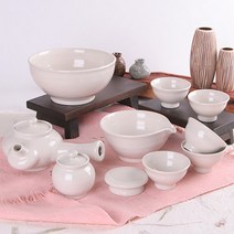 베이지 수공예 5인다기 종합세트(다관+숙우+퇴수기+차통+개반+잔5)