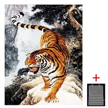 MJS 보석십자수 50 x 40 cm 캔버스형 세트 (비즈함 증정) BSX10, 맹호