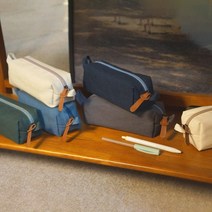 오첵 캔버스 사각 멀티파우치 펜케이스 펜파우치, 워터멜론그린