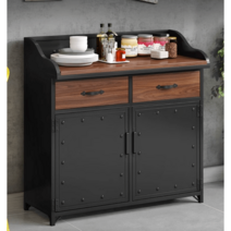 철제 카페 셀프바 테이블 분리수거 선반 탕비실, 2문, 레드-길이120x폭40x높이90cm