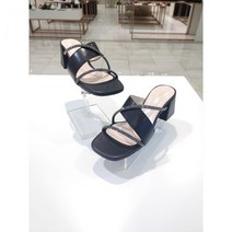 미소페여성 큐빅 가죽 콤비 슬리퍼 012223706 6cm 2color