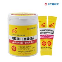 코오롱제약 락토메디 생유산균 2000mg x 30포 12종 혼합유산균 분말 비타민D3 1포당 10억 유산균 함유 온가족 장건강, 60g, 6개