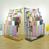 패브릭 랙 천 원단 디스플레이 스탠드 샘플 걸이 행거, 블랙 100 x 150cm