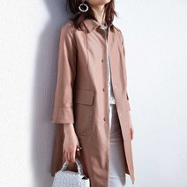 여자맥코트 솔리드 오트밀 울100 핸드메이드 맥 코트 크림색 여성 빅카라 슬림핏 롱코트