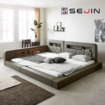 리오스 오픈 패밀리침대+독립매트리스SS+SS, 모카그레이