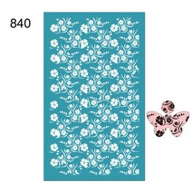 폴리머 클레이 용 실크 스크린 스텐실 재사용 가능 잎 꽃 웨이브 귀걸이 제작 도구 프린팅, 16 840 Style