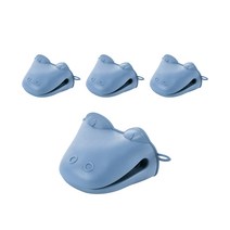 바이미 악어 실리콘 주방장갑 4p 세트, 스모크블루