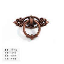 빈티지 손잡이 고리 엔틱 옛날 문고리 레트로 아연 합금 주방 서랍 캐비닛 도어 핸들 가구 하드웨어 찬장 골동품 닦았 레드 브론즈 골든 블랙 핸들, 03 Brushed red bronze