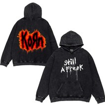 Korn Rock 밴드 WORLD TOUR 빈티지 워싱 남성용 후드티 100% 코튼 힙합 스트리트웨어 후드 풀오버 느슨한 Y2K 상의