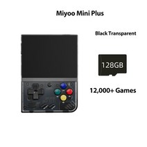 휴대용 레트로 게임 미니 플러스 뉴 퍼플 컬러 35 인치 스크린 핸드 헬드 콘솔 3000 와이파이 12000 비디오 플레이어, Black 128G