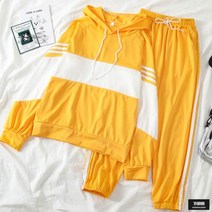 가바바 여성 긴팔 트레이닝복 오버핏 파스텔톤 캐주얼 스포츠 투피스 트레이닝복 세트 G60697