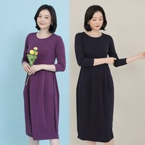 애비뉴투지 엄마옷 일상패션 홈웨어 쫀쫀 봄 여름 가을 칠부 잠옷 파자마 항아리 원피스 O07164 50대 60대