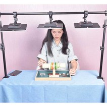 LED테이블라이트 액세서리 조명 제품촬영 카메라 소품, 클립 테이블 2플랫램프 세트