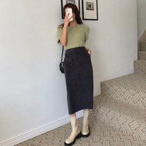 코듀로이 골덴 롱 스커트 4색