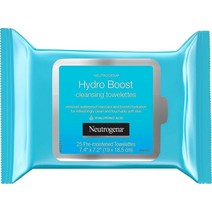 Neutrogena Hydroboost 페이셜 클렌징 메이크업리무버 물티슈 트윈 팩 25개 25개입 (4팩), 25 Count (Pack of 1)