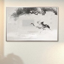 기타 바보사랑[꾸밈]소나무와새_동양화_중형메탈액자, 그레이/4타입