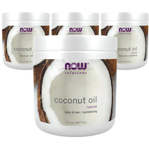 나우푸드 코코넛 오일 내추럴 스킨 & 헤어 리바이탈라이징, 207ml, 4개